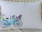 Summer Bike Pillow covers, Embroidered bicycle pillow product 1